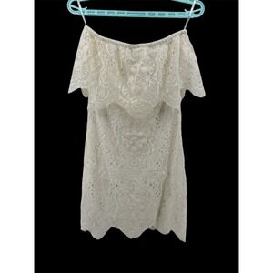 BB Dakota RSVP Ivory Lace Off The Shoulder Sleeveless Dress Size 2